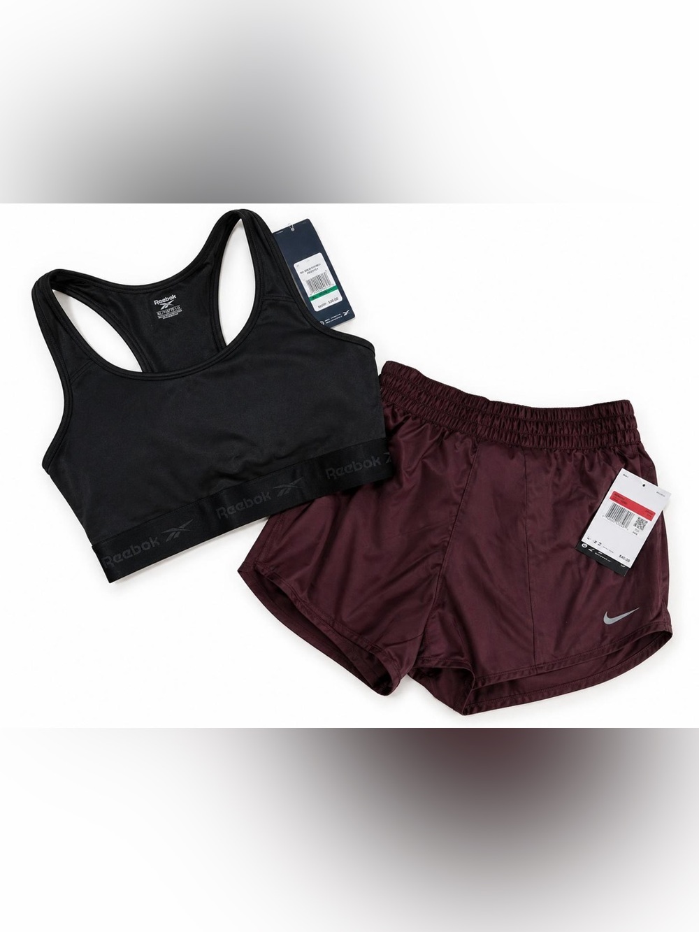 Nike Dri-FIT Shorts + Reebok Sports Bra Set Wmns XL/L Gym Workout Activewear